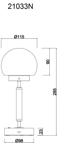 LED-Tischleuchte Haku Typ A - Opalglas / Eisen - 1-flammig - Silver White