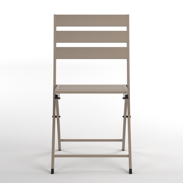 Klappstuhl Kovo 2er-Set - Stahl - Taupe