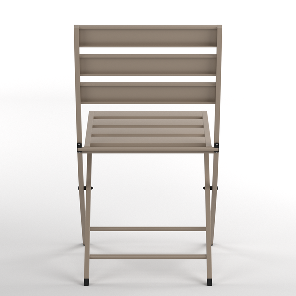 Klappstuhl Kovo 2er-Set - Stahl - Taupe