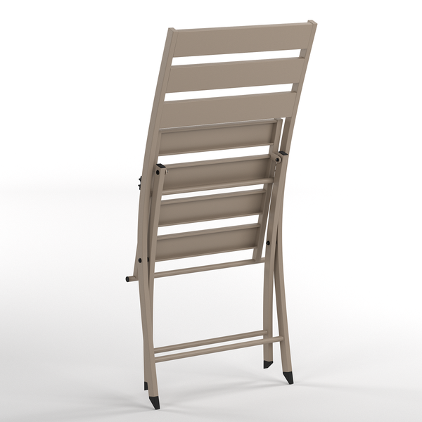 Klappstuhl Kovo 2er-Set - Stahl - Taupe