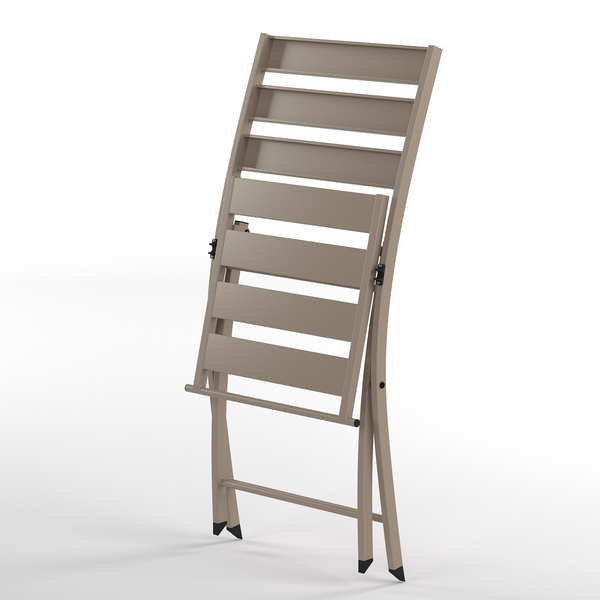 Klappstuhl Kovo 2er-Set - Stahl - Taupe