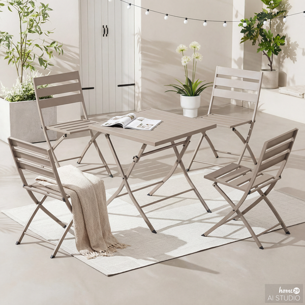 Klapptisch Kovo - Stahl - Taupe