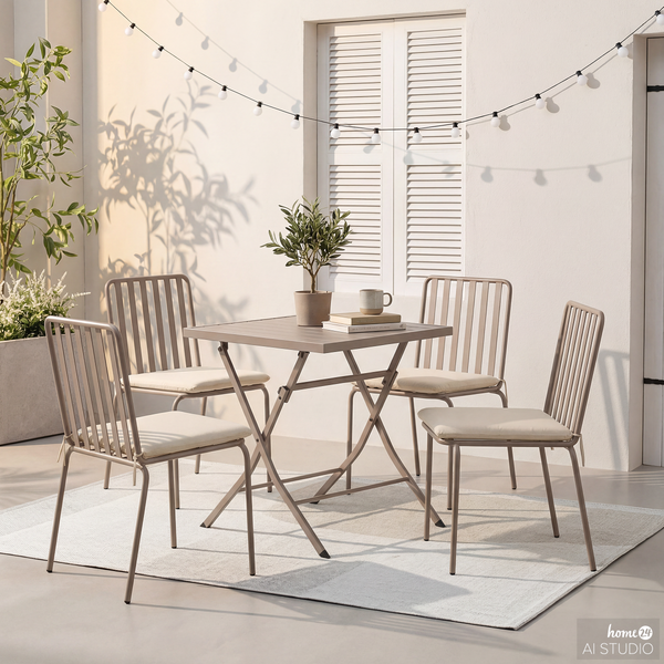 Klapptisch Kovo - Stahl - Taupe