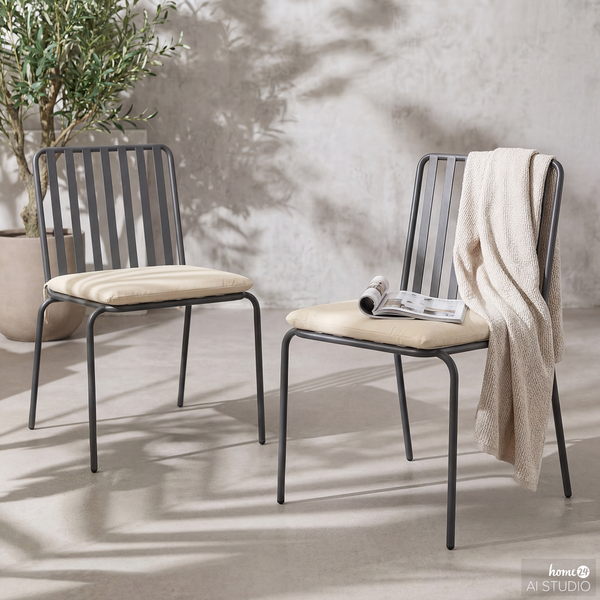 Gartenstuhl Kuna 2er-Set - Stahl - Anthrazit