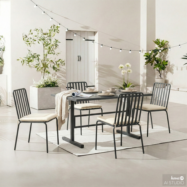 Gartenstuhl Kuna 2er-Set - Stahl - Anthrazit