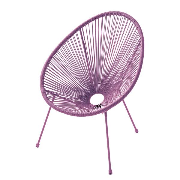 Sitzgruppe Copacabana 3-teilig - Stahl / Polyrattan - Lavendel