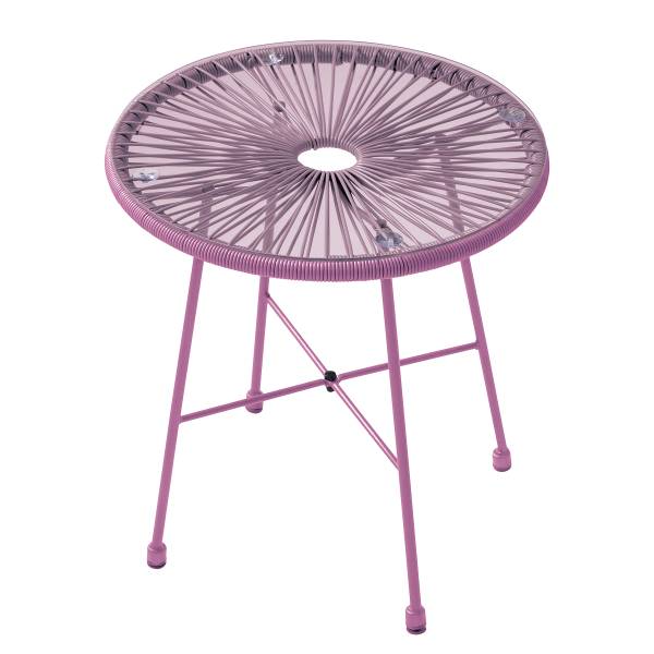 Sitzgruppe Copacabana 3-teilig - Stahl / Polyrattan - Lavendel