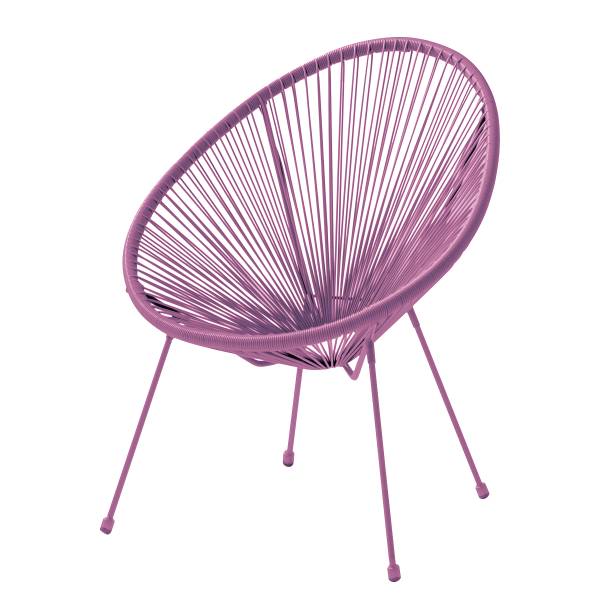 Sitzgruppe Copacabana 3-teilig - Stahl / Polyrattan - Lavendel