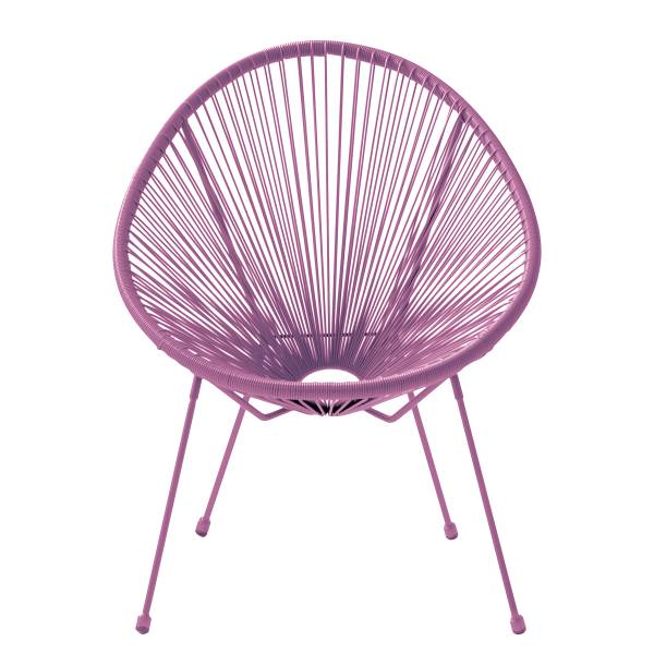 Sitzgruppe Copacabana 3-teilig - Stahl / Polyrattan - Lavendel