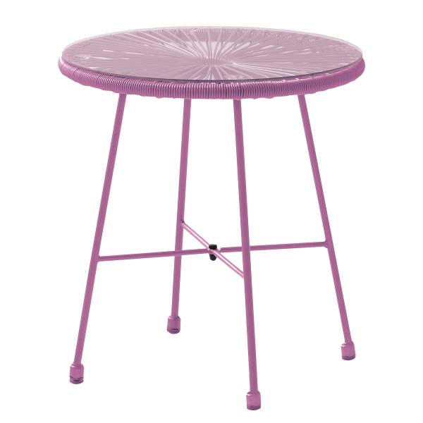 Sitzgruppe Copacabana 3-teilig - Stahl / Polyrattan - Lavendel