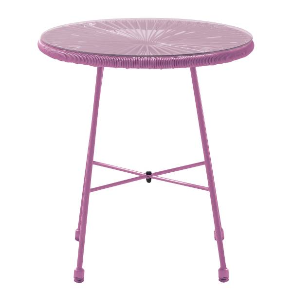 Sitzgruppe Copacabana 3-teilig - Stahl / Polyrattan - Lavendel