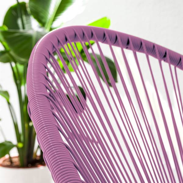 Sitzgruppe Copacabana 3-teilig - Stahl / Polyrattan - Lavendel