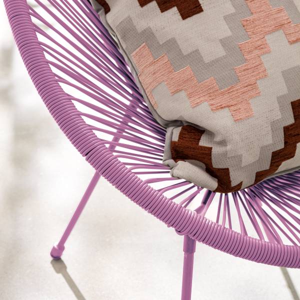 Sitzgruppe Copacabana 3-teilig - Stahl / Polyrattan - Lavendel