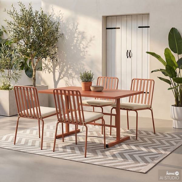 Gartenstuhl Kuna 2er-Set - Stahl - Terracotta