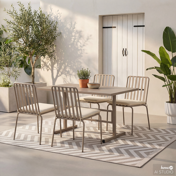 Gartenstuhl Kuna 2er-Set - Stahl - Taupe