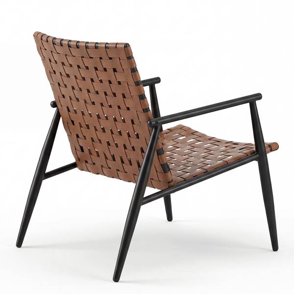 Balkonset Jarda 3-teilig - Stahl / Polyrattan - Schwarz / Braun