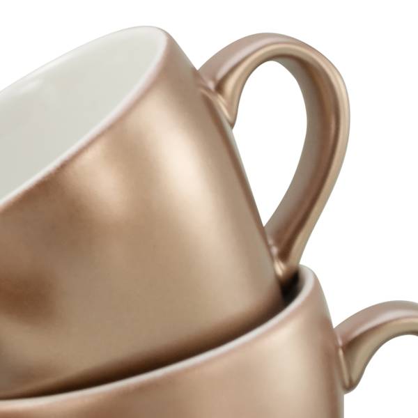 Espressotassen Golden Days - Steinzeug - Weiß / Gold - 12-teilig
