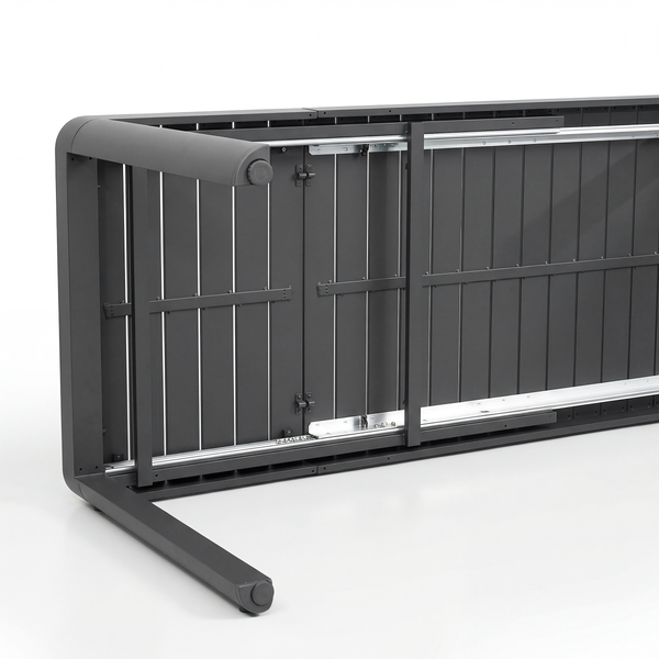 Ausziehbarer Gartentisch Yaro - Aluminium - Anthrazit
