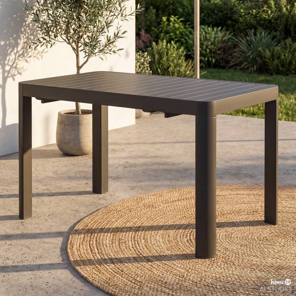 Ausziehbarer Gartentisch Yaro - Aluminium - Anthrazit