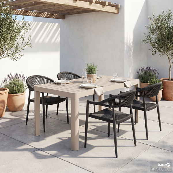Ausziehbarer Gartentisch Yaro - Aluminium - Beige