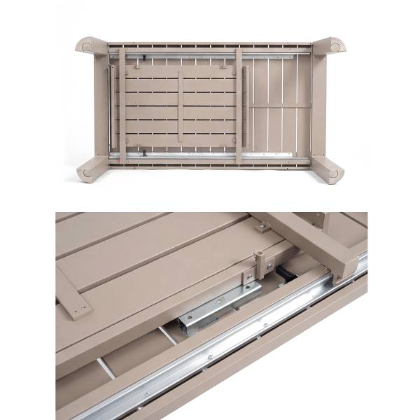 Ausziehbarer Gartentisch Yaro - Aluminium - Beige