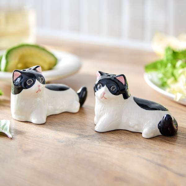 Salz- & Pfefferstreuer SALT & PEPPER - Steinzeug/Silikon - Schwarz