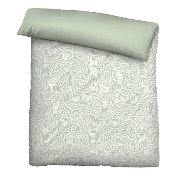 Tencel-Bettwäsche Strudel - Lyocell - Salbei - 135 x 200 cm + Kissen 80 x 80 cm