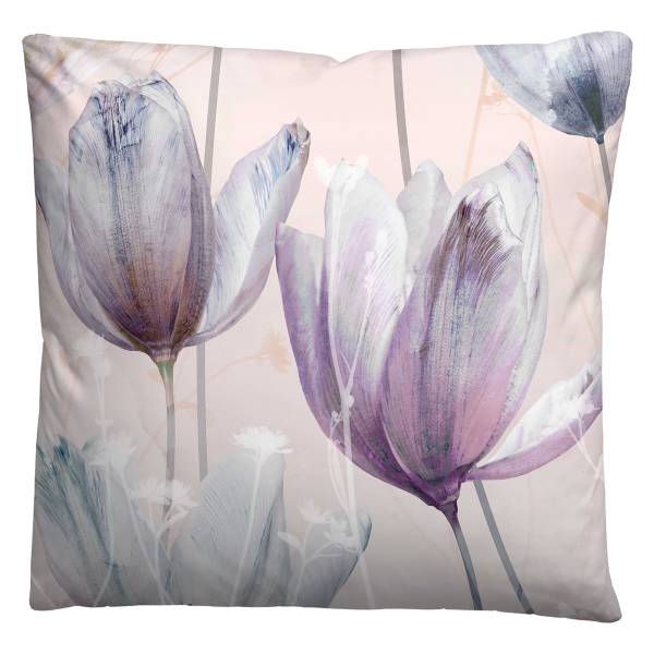 Baumwoll-Satin-Bettwäsche Tulpe - Baumwolle - Flieder - 135 x 200 cm + Kissen 80 x 80 cm