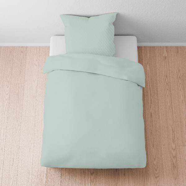 Tencel-Bettwäsche Uni - Lyocell - Salbei - 135 x 200 cm + Kissen 80 x 80 cm