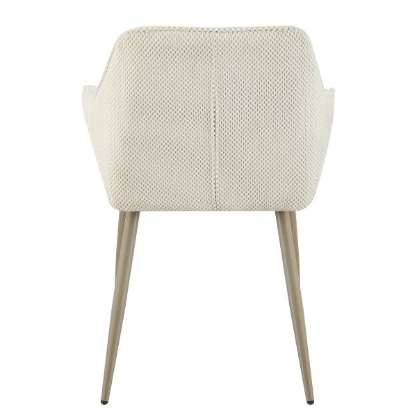 Armlehnenstuhl Aobo 2er-Set - Strukturstoff - Cremeweiß