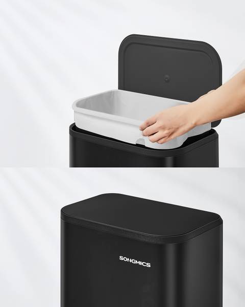 Küchenmülleimer Majma - Stahl pulverbeschichtet / Polypropylen - Schwarz