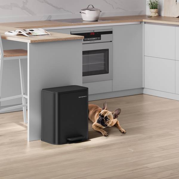Küchenmülleimer Majma - Stahl pulverbeschichtet / Polypropylen - Schwarz