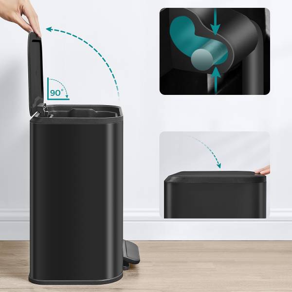 Küchenmülleimer Majma - Stahl pulverbeschichtet / Polypropylen - Schwarz