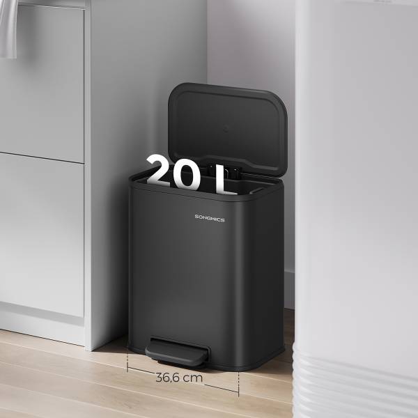 Küchenmülleimer Majma - Stahl pulverbeschichtet / Polypropylen - Schwarz