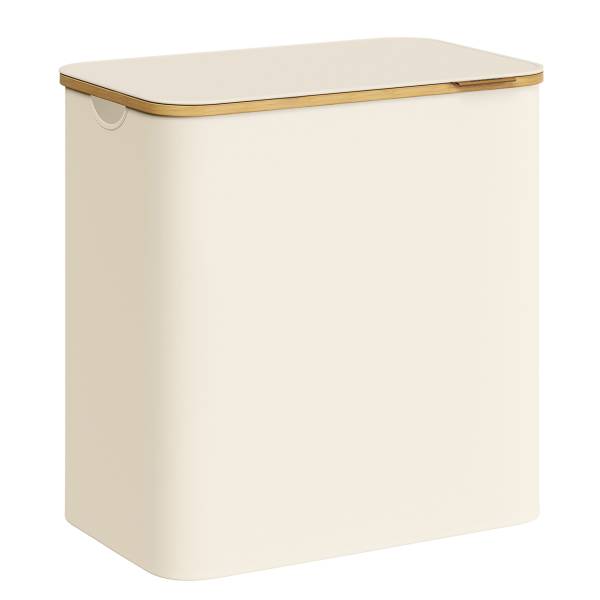 Wäschekorb Ekana - Bambus - Weiß - 60 x 39 cm