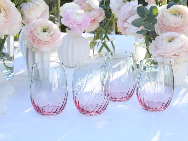 Trinkgläser Spring - Farbglas - Türkis / Rosa