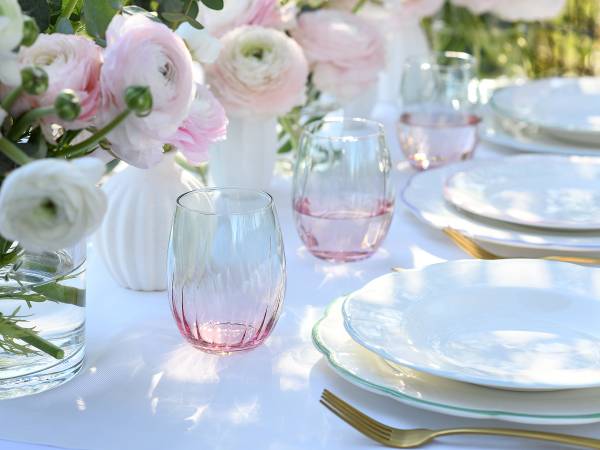 Trinkgläser Spring - Farbglas - Türkis / Rosa