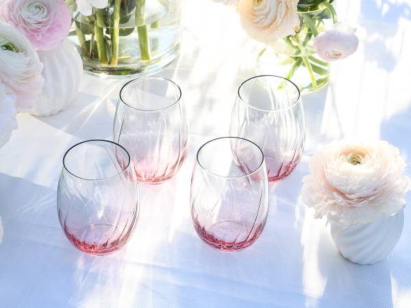 Trinkgläser Spring - Farbglas - Türkis / Rosa