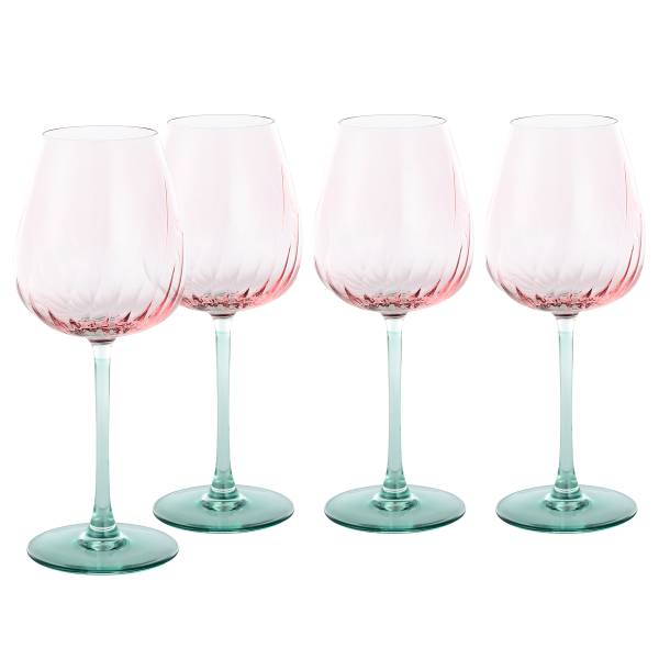 Weingläser Spring - Farbglas - Türkis / Rosa