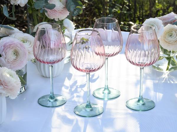 Weingläser Spring - Farbglas - Türkis / Rosa