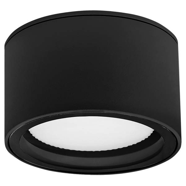 Außendeckenleuchte Focus - Aluminium / Glas - Schwarz - Schwarz