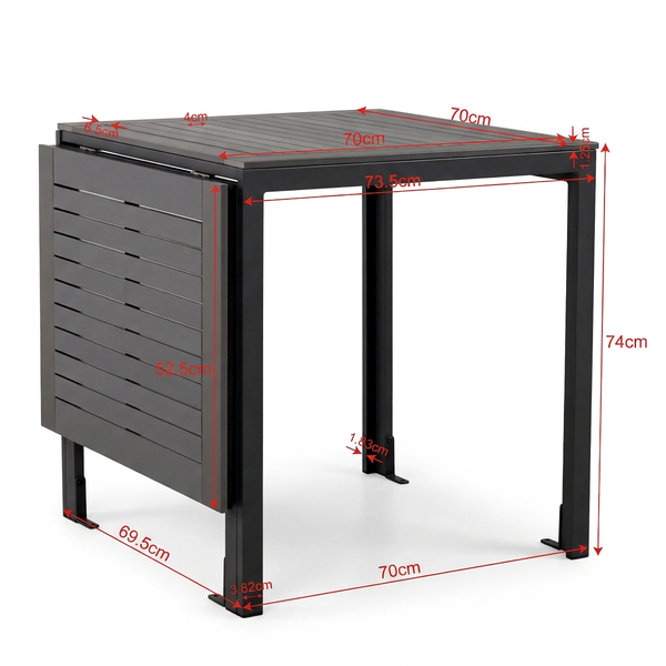 Klapptisch Livo - Aluminium - Grau