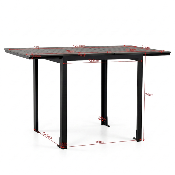 Klapptisch Livo - Aluminium - Grau