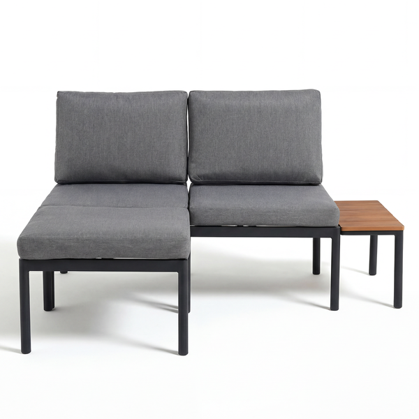 Loungeset Cuva 3-teilig - Aluminium - Grau