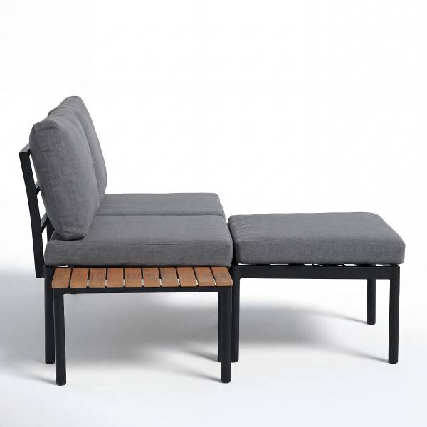 Loungeset Cuva 3-teilig - Aluminium - Grau
