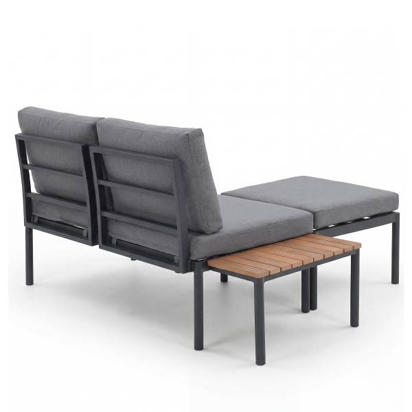 Loungeset Cuva 3-teilig - Aluminium - Grau