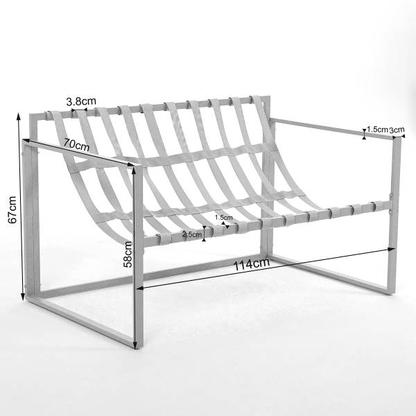 Gartensitzgruppe Savva 4-teilig - Stahl / Webstoff - Beige
