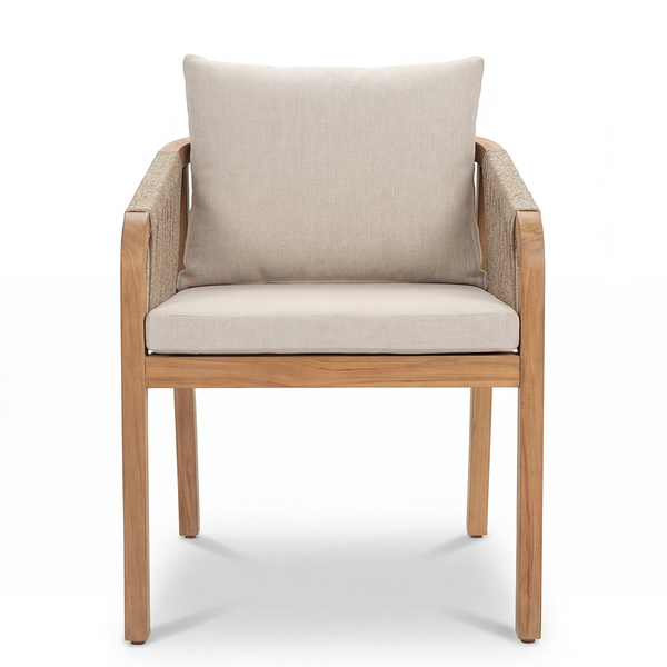 Gartenstuhl Evoa 2er-Set - Akazie massiv / Webstoff - Beige