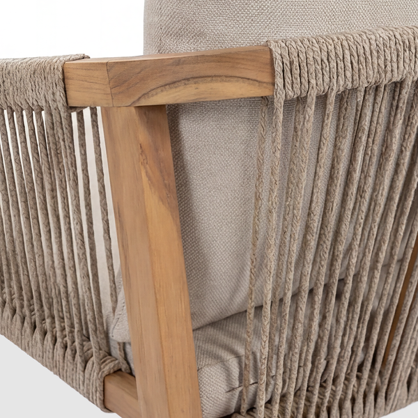Gartenstuhl Evoa 2er-Set - Akazie massiv / Webstoff - Beige