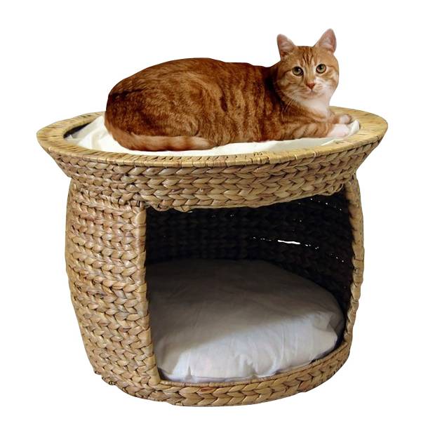 Korbturm Lexa - Wasserhyazinthe / Baumwollstoff - Beige / Braun